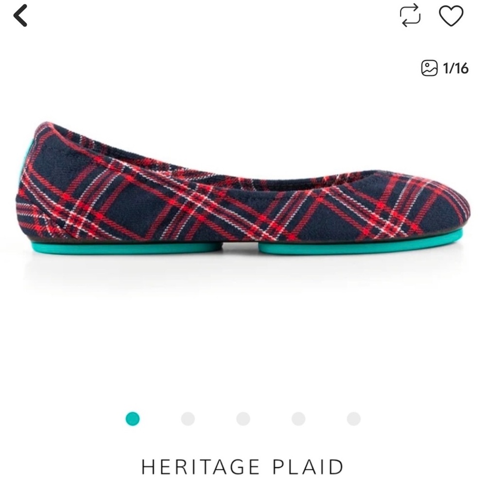 Tieks Heritage Plaid Women's Ballet Flat in Navy and Red
